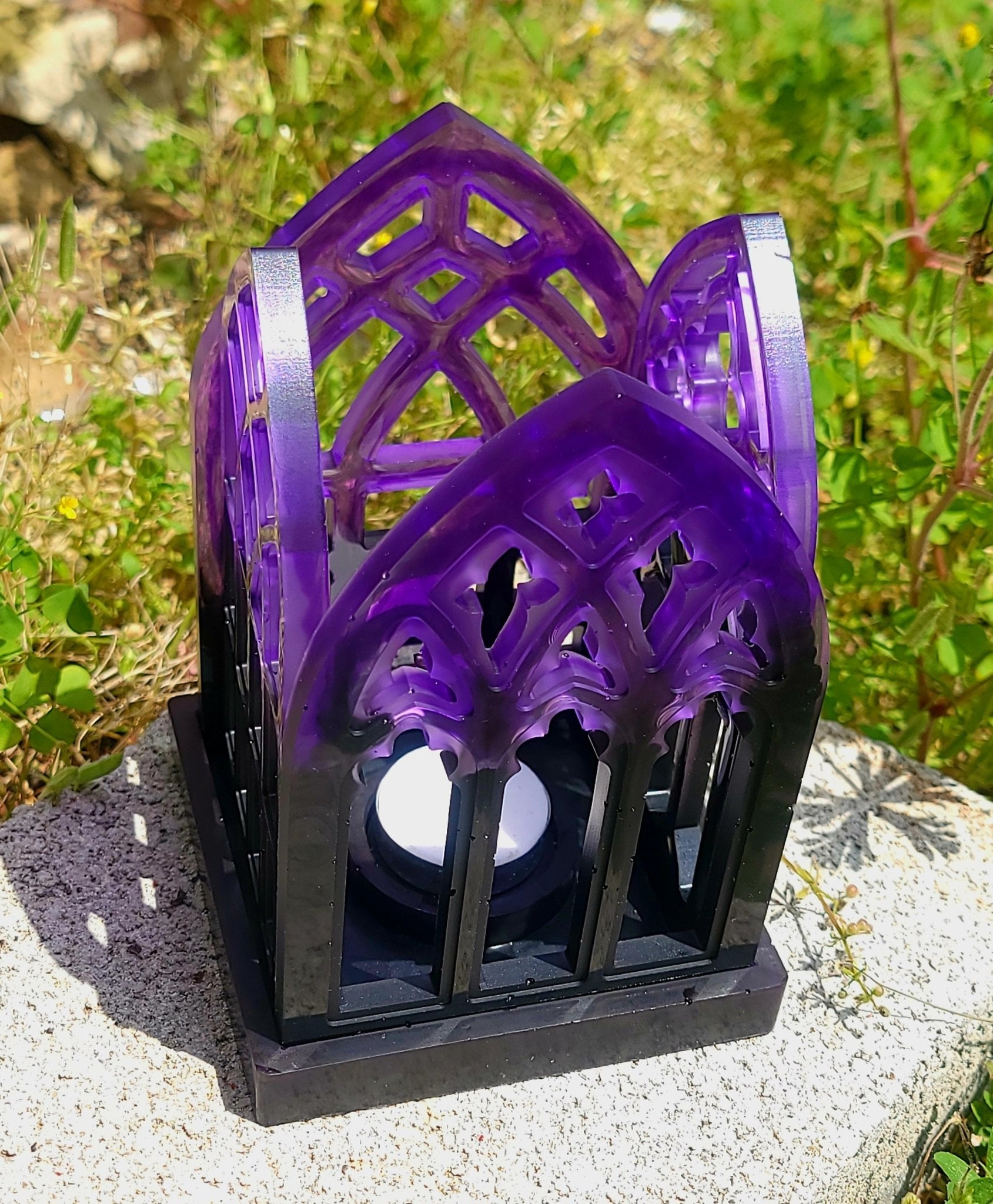 Handmade Purple to black Cathedral Tea Light Candle Holder Candle holders - Gothic & Alternative Gift - Haunted