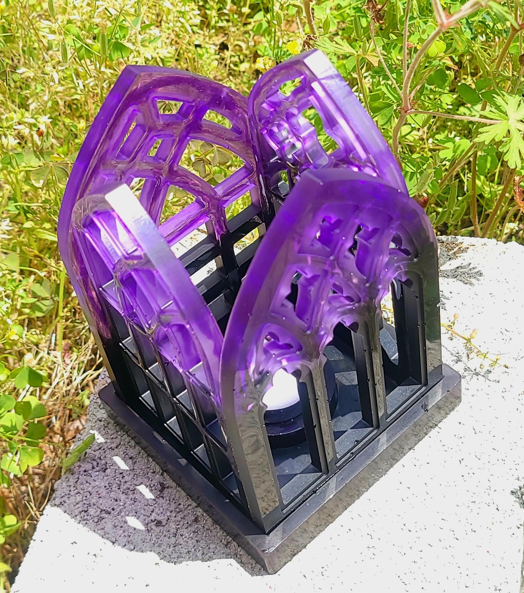 Handmade Purple to black Cathedral Tea Light Candle Holder Candle holders - Gothic & Alternative Gift - Haunted