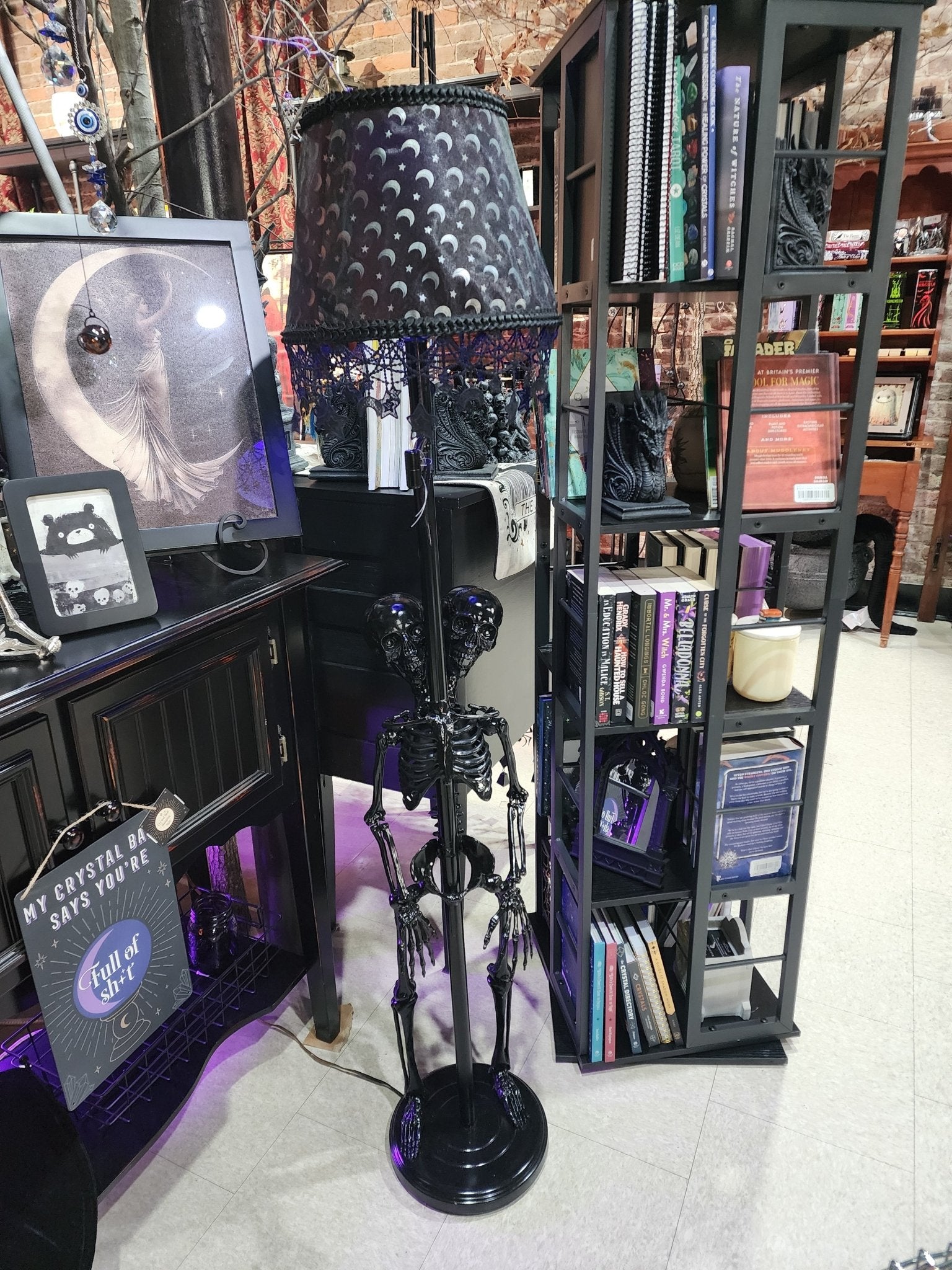 Handmade Two Headed Skeleton Floor Lamp Home Decor - Gothic & Alternative Gift - Haunted