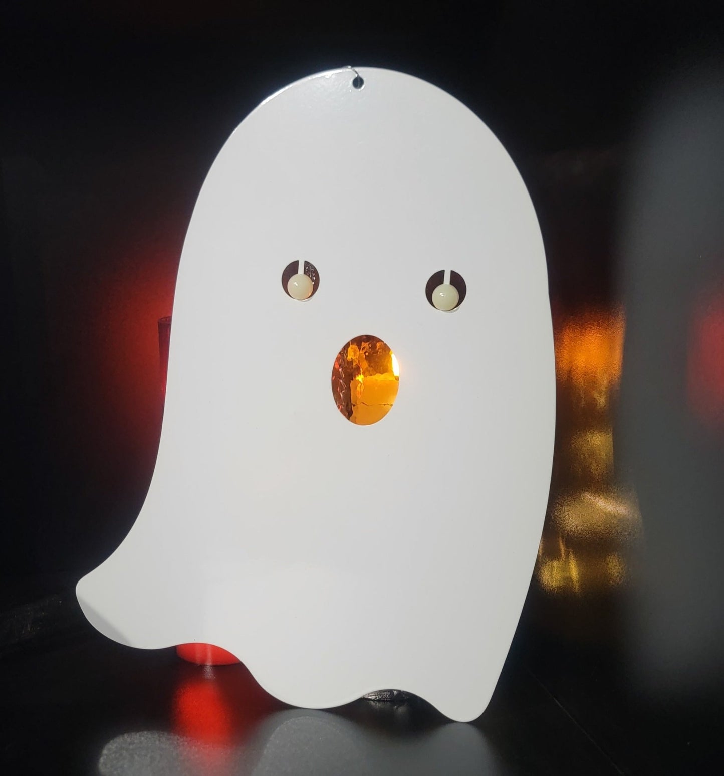 Hanging Ghost with Glow in the Dark Eyes Home Decor - Gothic & Alternative Gift - Haunted