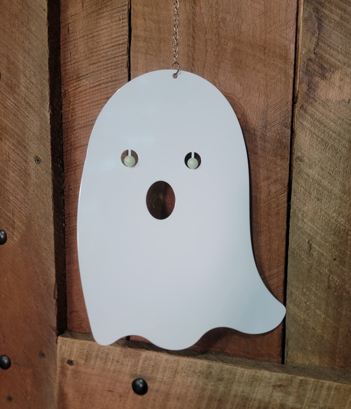 Hanging Ghost with Glow in the Dark Eyes Home Decor - Gothic & Alternative Gift - Haunted