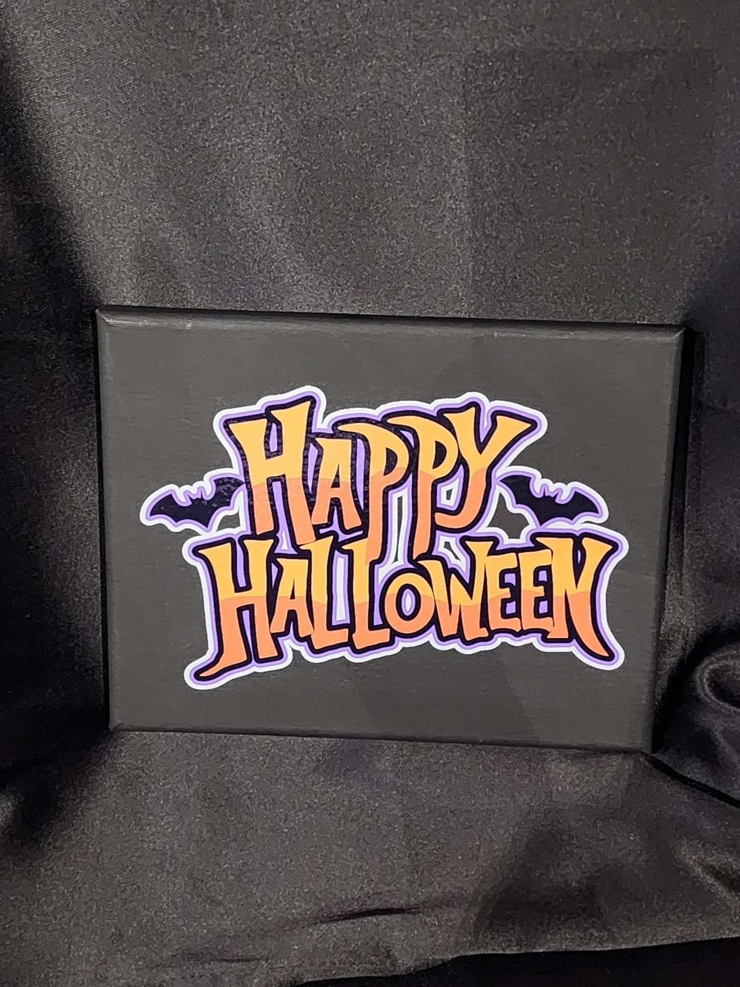 Happy Halloween Plague Stretched Canvas Wall Hanging - Gothic & Alternative Gift - Haunted