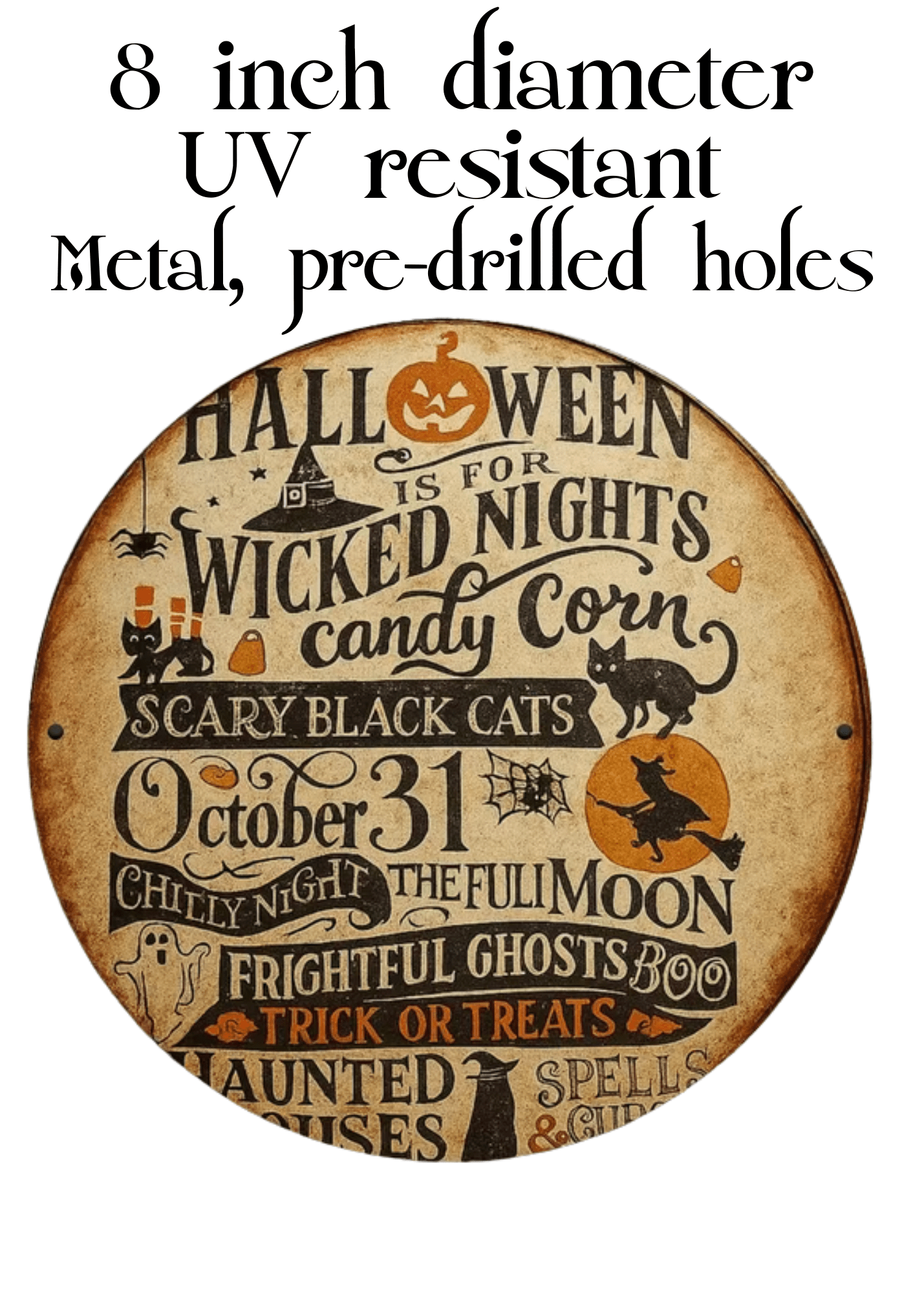 Happy Halloween vintage Metal Wall Art Plaque wall hanging - Gothic & Alternative Gift - Haunted