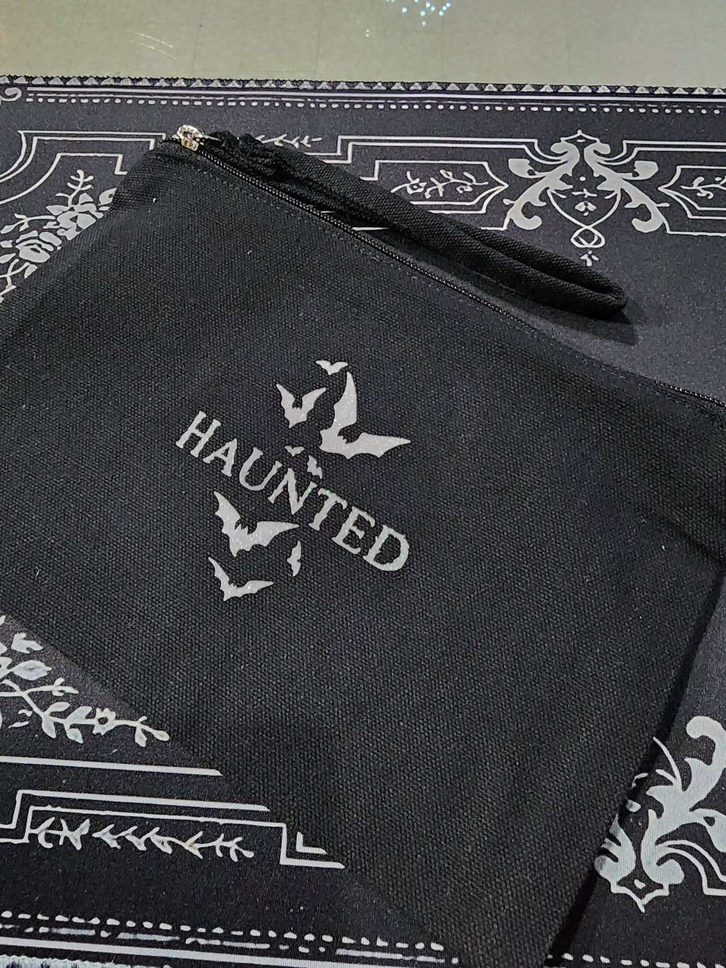 HAUNTED BATS Skull Hearts Neon Travel Bag Make up Bag Clothing - Gothic & Alternative Gift - Haunted