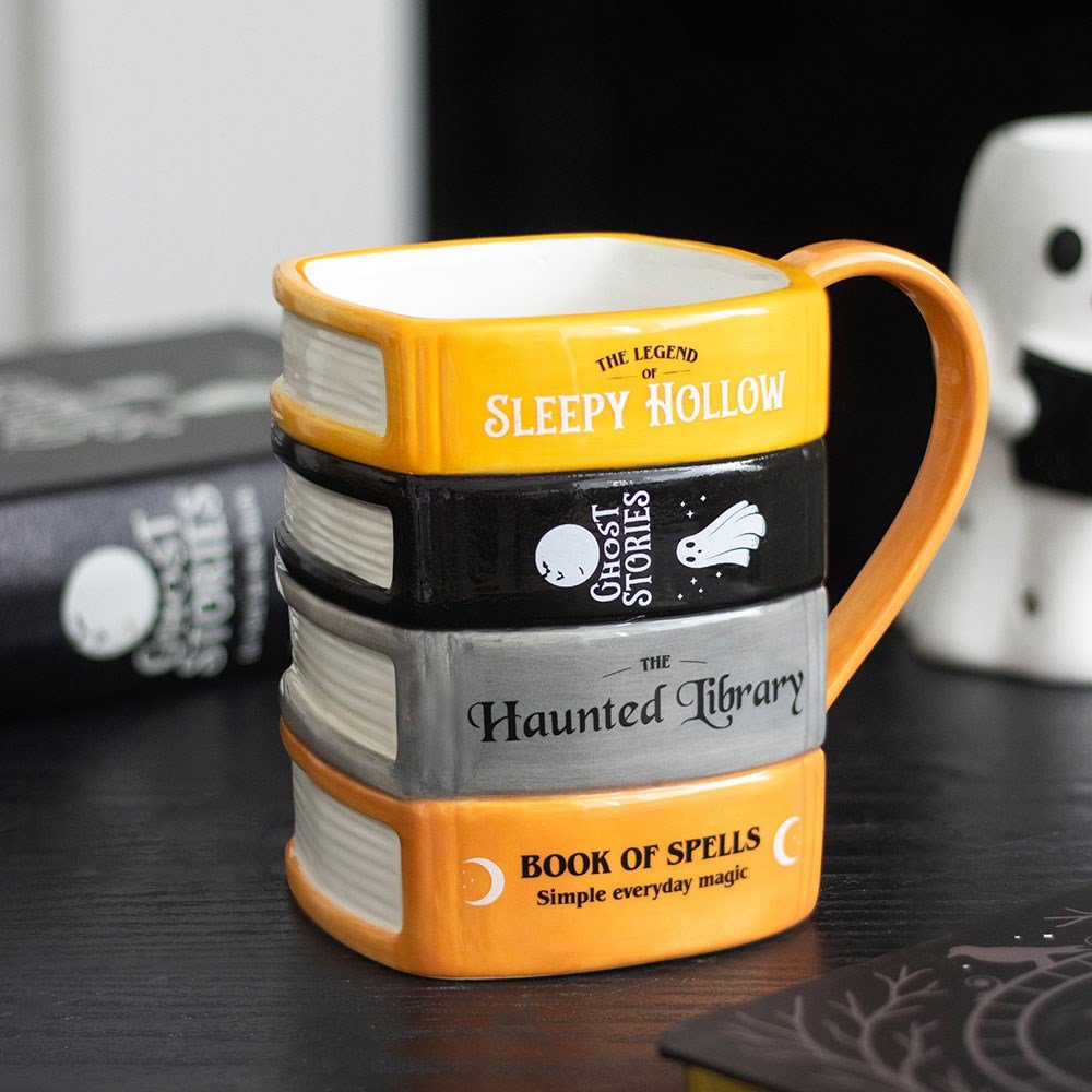Haunted Library Book Stack MUG Drinkware - Gothic & Alternative Gift - Haunted