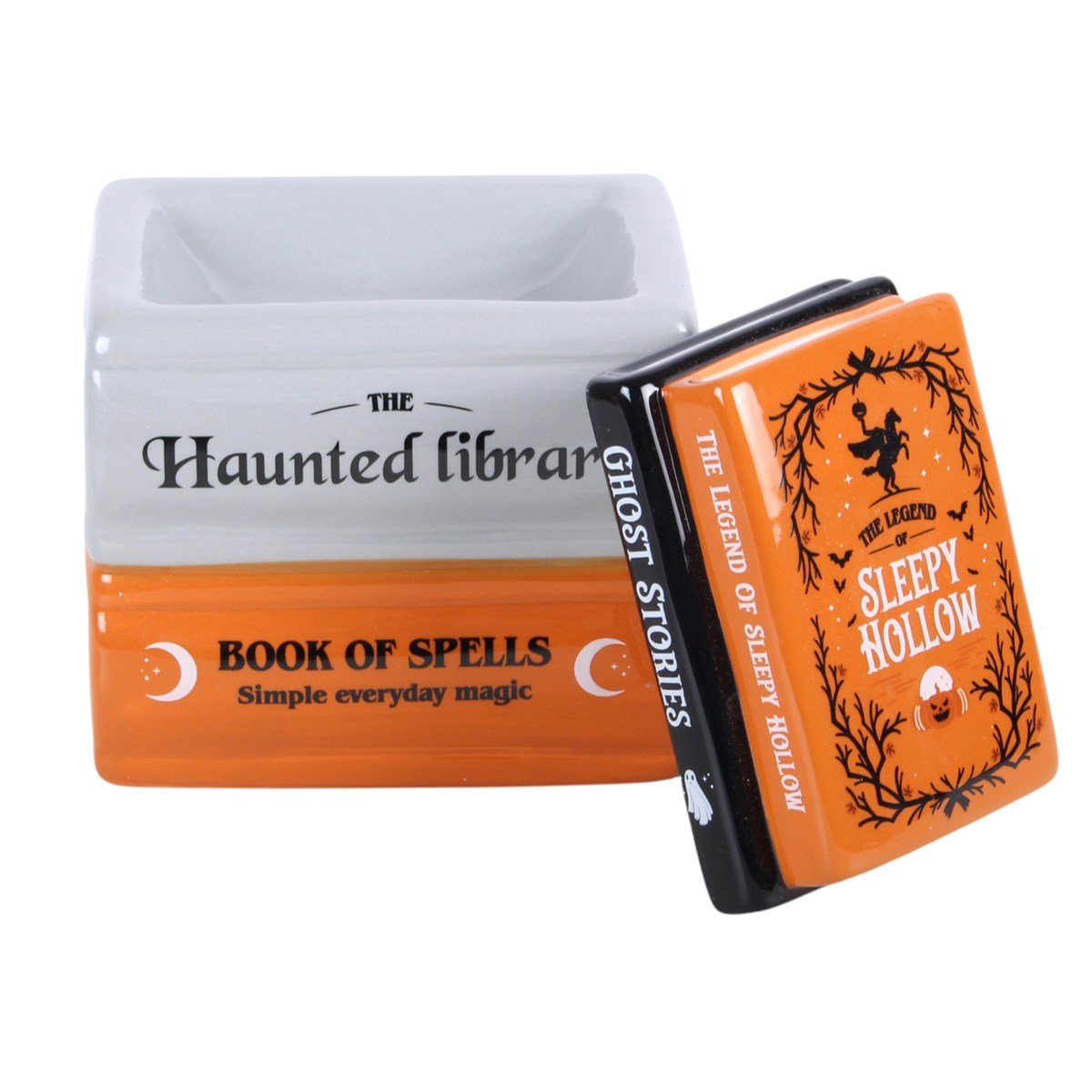 Haunted Library Book Stack Oil Burner & Wax Warmer Candle holders - Gothic & Alternative Gift - Haunted