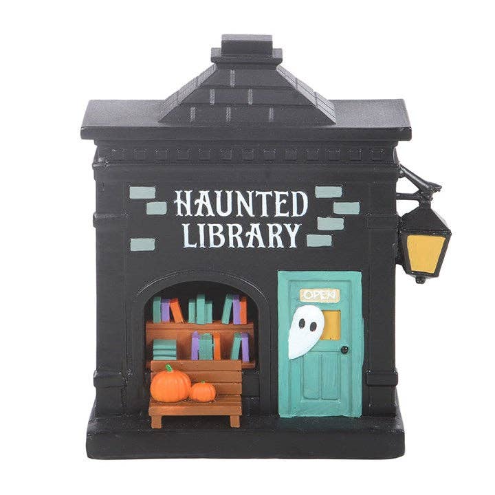 Haunted Library Halloween LED Light Up Decoration Holiday Craft and Decor - Gothic & Alternative Gift - Haunted