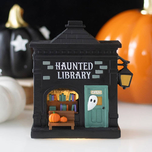 Haunted Library Halloween LED Light Up Decoration Holiday Craft and Decor - Gothic & Alternative Gift - Haunted