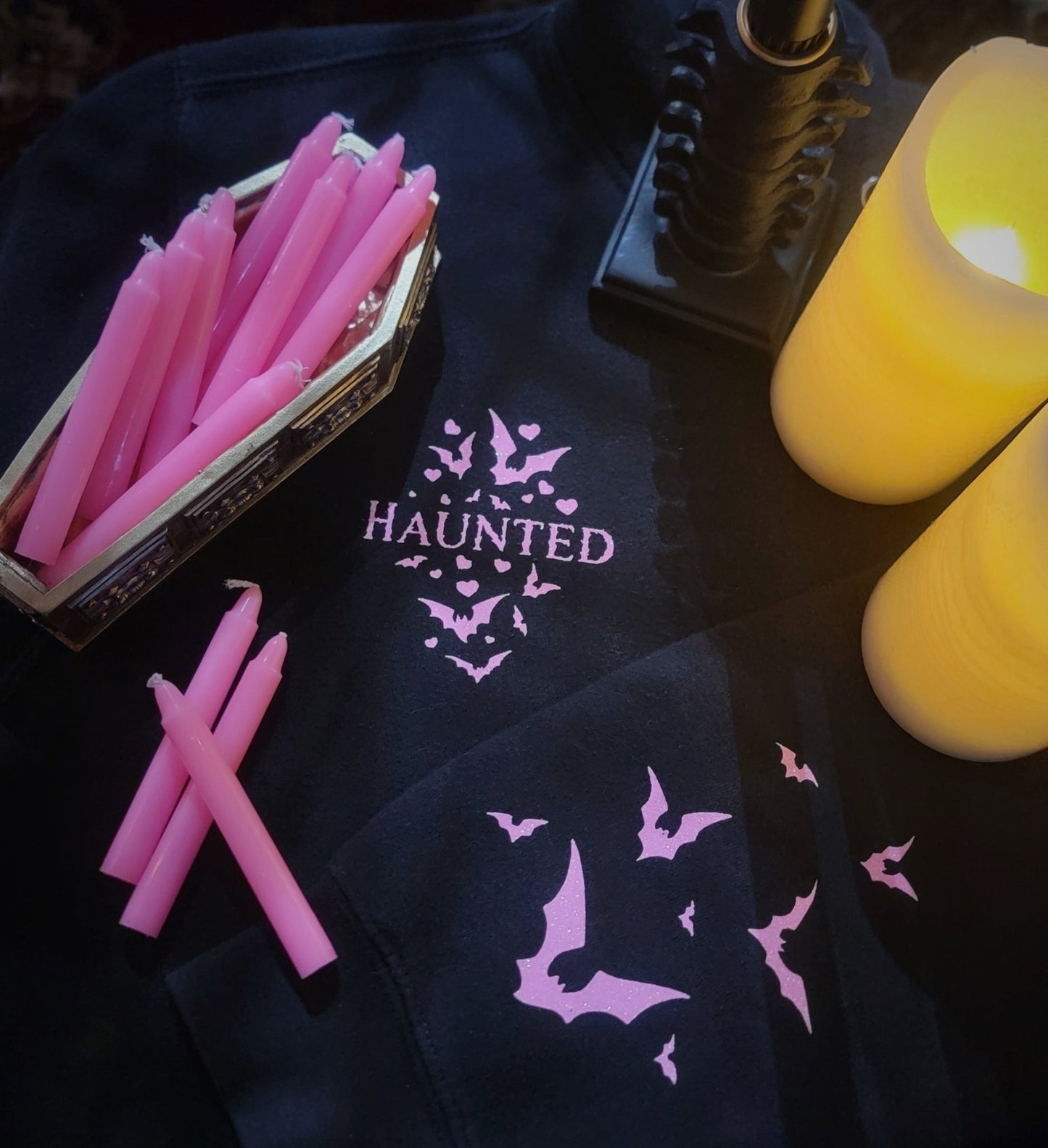 Haunted LOVE Bats Hooded Sweatshirt Clothing - Gothic & Alternative Gift - Haunted