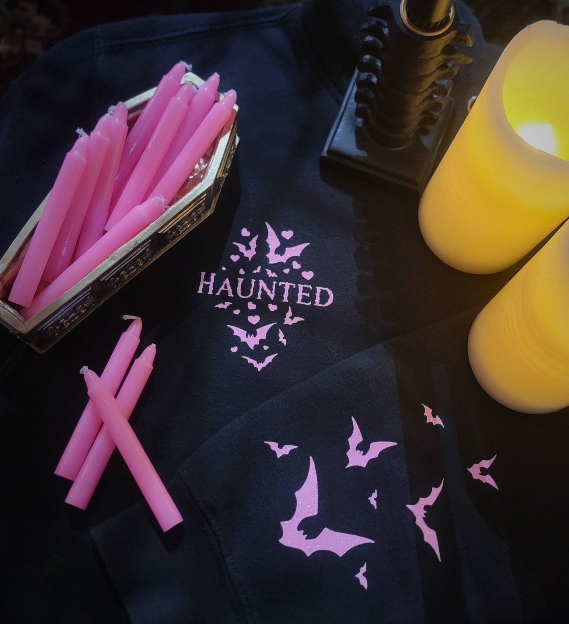 Haunted LOVE Bats Hooded Sweatshirt Clothing - Gothic & Alternative Gift - Haunted