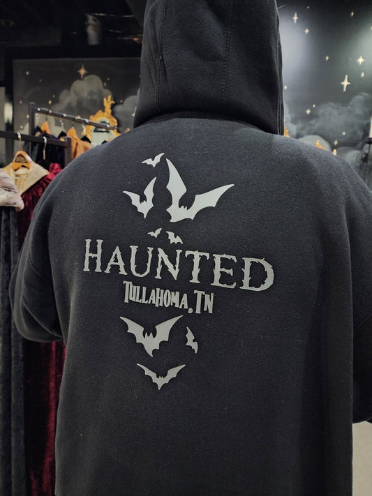 Haunted LOVE BATS Premium Full Zip Up Hoodie Unisex Clothing - Gothic & Alternative Gift - Haunted