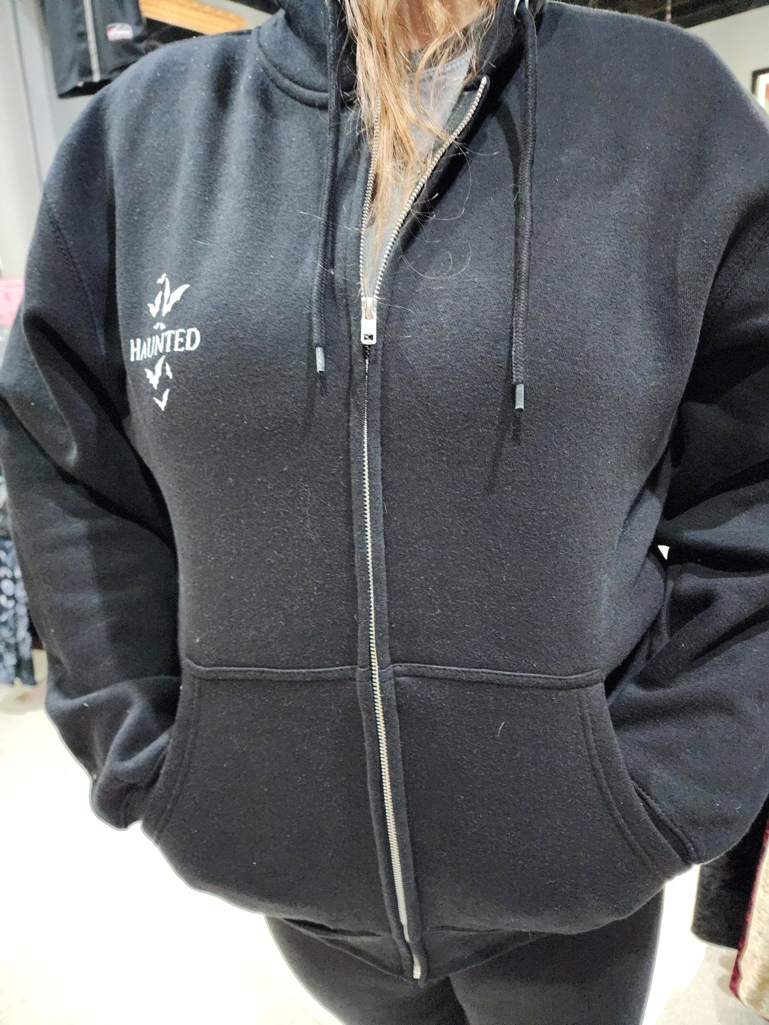 Haunted LOVE BATS Premium Full Zip Up Hoodie Unisex Clothing - Gothic & Alternative Gift - Haunted