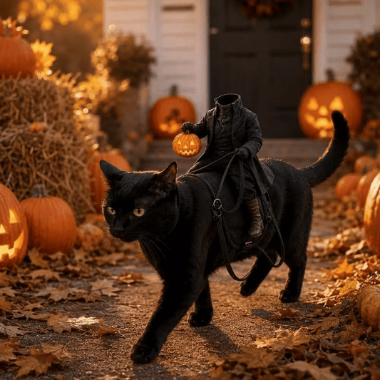 Headless Horseman Pet Costume for Cats & Small Dogs Costumes - Gothic & Alternative Gift - Haunted