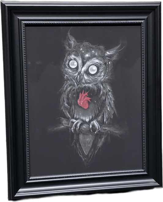 Heart of the Forest: 11x14 Framed Owl Print Original Artwork - Gothic & Alternative Gift - Haunted