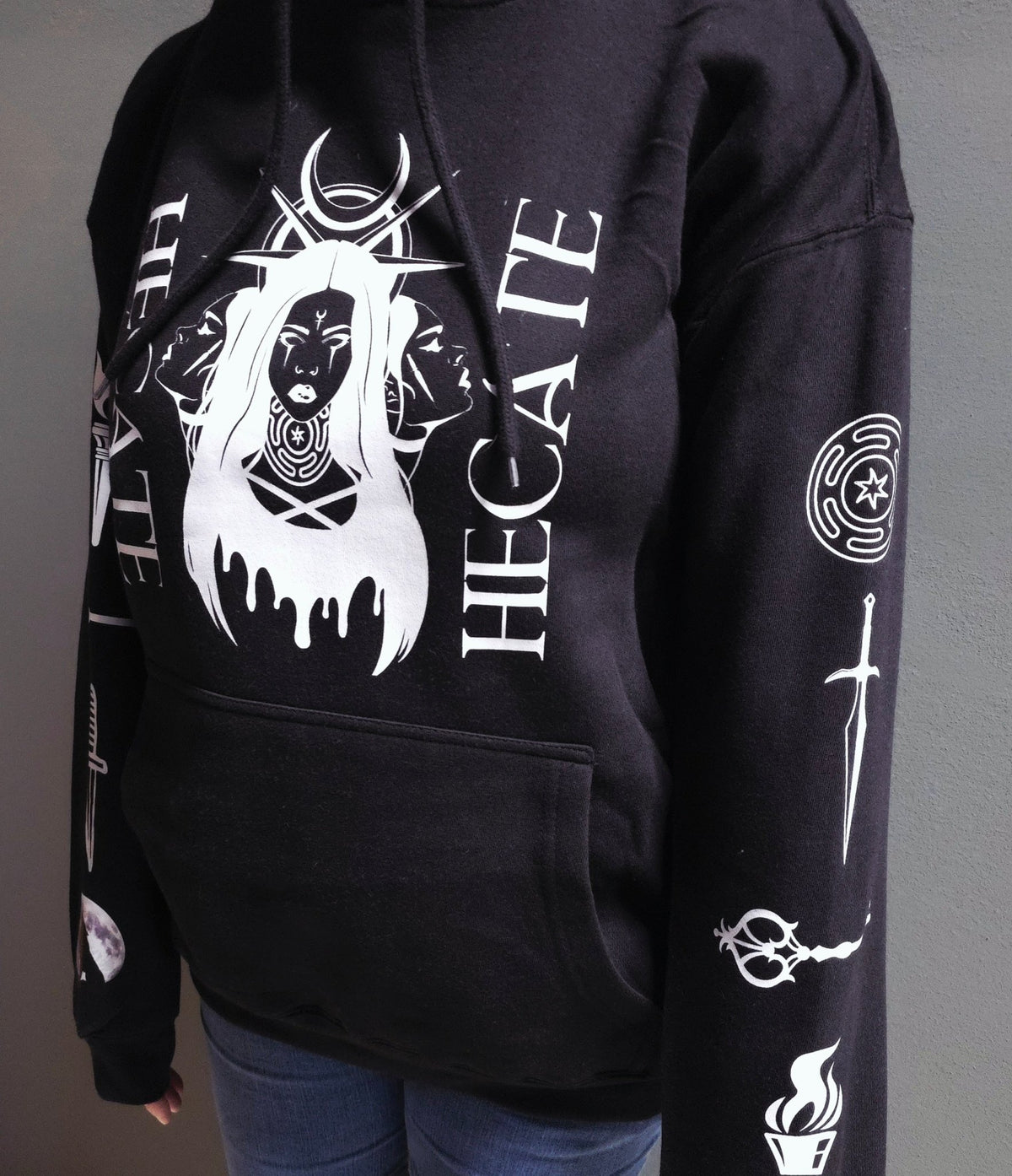 Hecate Custom Black Hoodie Sweatshirt Pullover Clothing - Gothic & Alternative Gift - Haunted