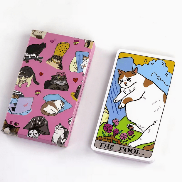 Hilarious Cute Cat Kitty Tarot Card Deck Witch Supplies - Gothic & Alternative Gift - Haunted