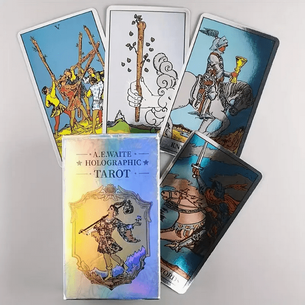 Holographic Classic Rider Waite Tarot Card Deck Witch Supplies - Gothic & Alternative Gift - Haunted