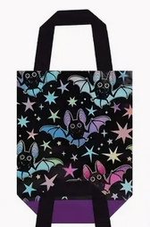 Holographic Halloween Shopping Bag Bats, Ghosts, Cats, Pumpkins Jack-O-Lantern Purses and Bags - Gothic & Alternative Gift - Haunted