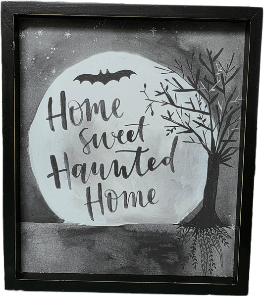 Home Sweet Haunted Home wood sign - Gothic & Alternative Gift - Haunted