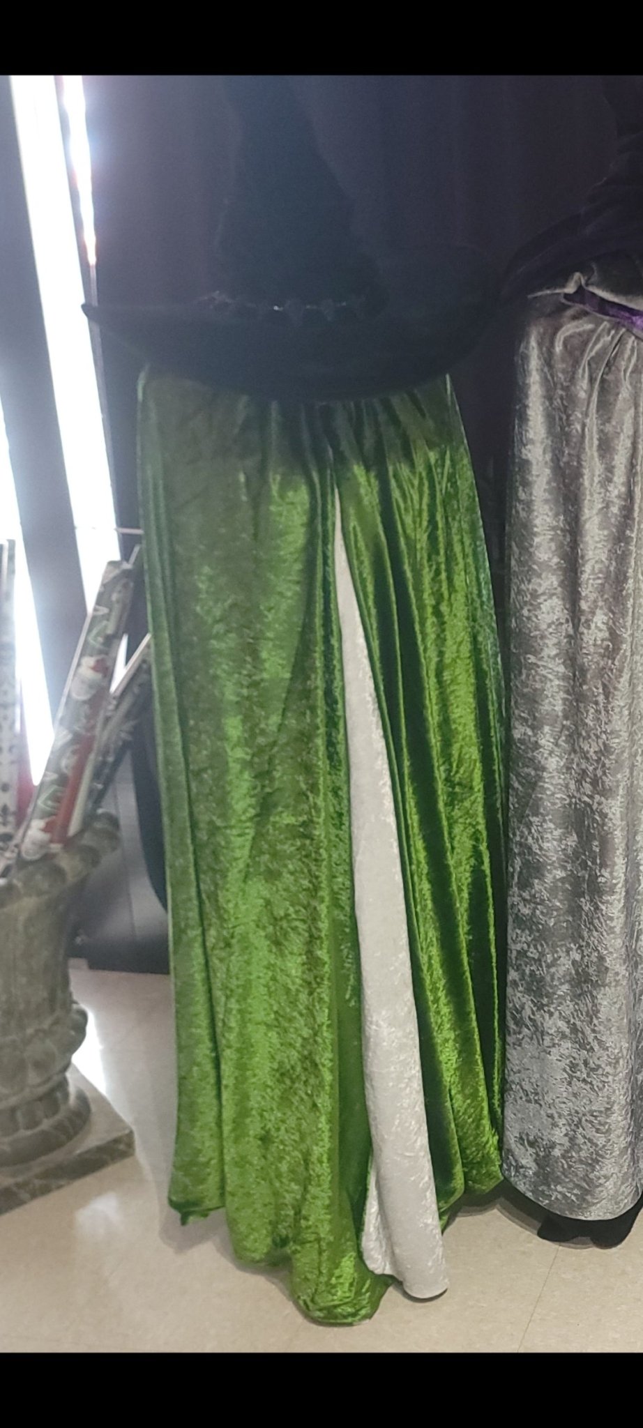 Hooded Cloak Reversable: Green/White Clothing - Gothic & Alternative Gift - Haunted