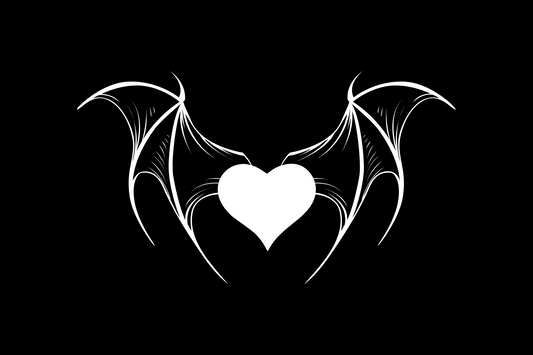 Goth BAT HEART Greeting Card