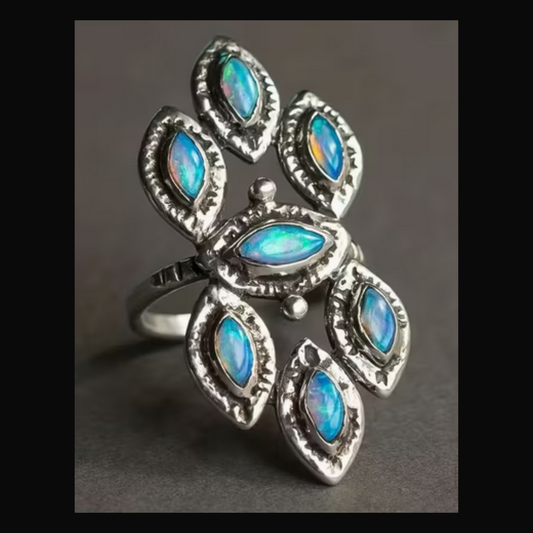 Opal Gemstones Silver Ring