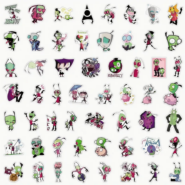 Invader Zim and Friends Stickers 10 for $10.50 Stickers - Gothic & Alternative Gift - Haunted