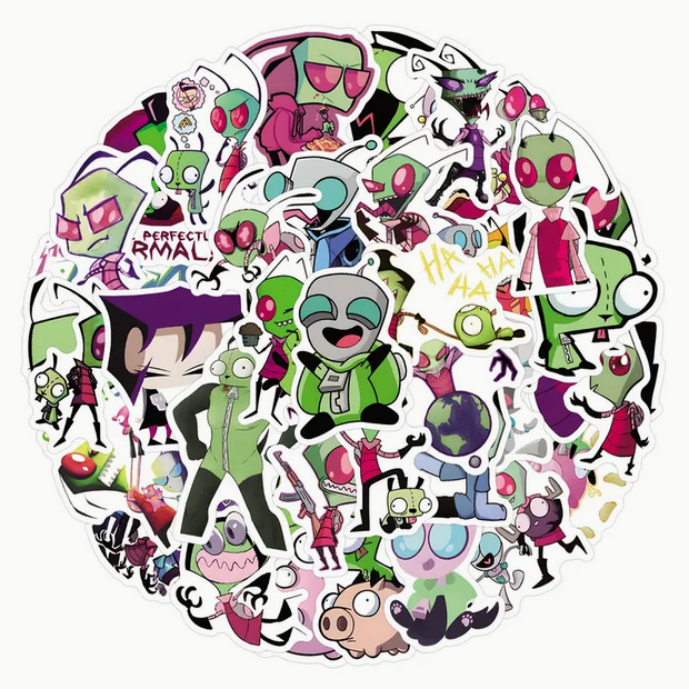 Invader Zim and Friends Stickers 10 for $10.50 Stickers - Gothic & Alternative Gift - Haunted