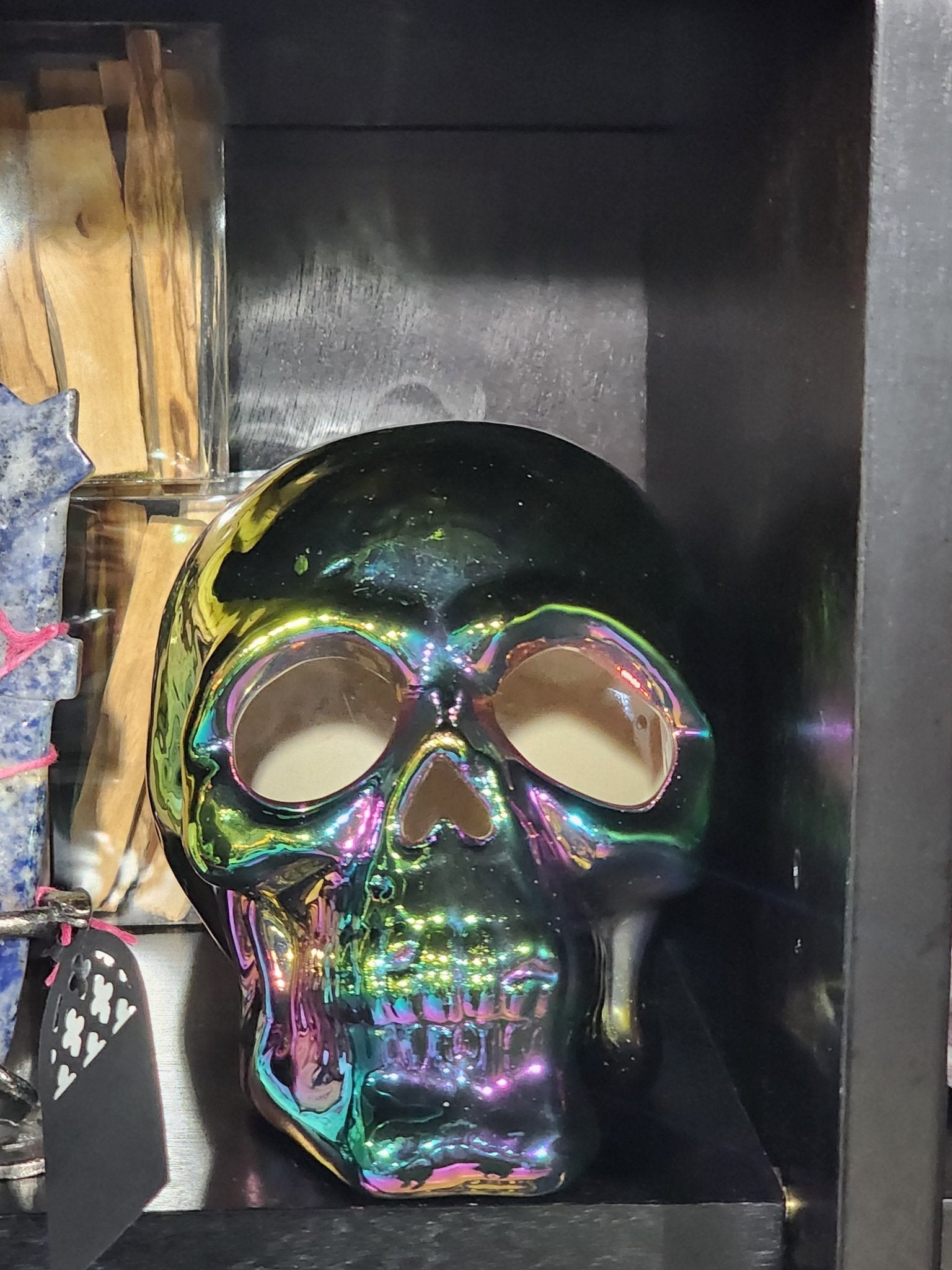 Iridescent Rainbow Light up Skull decor - Gothic & Alternative Gift - Haunted