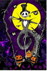 Jack Skellington and Bats Nightmare Diamond Art Kit Diamond Art - Gothic & Alternative Gift - Haunted