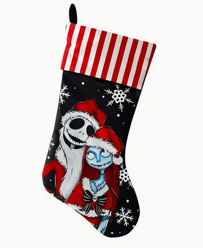 Jack Skellington and Sally Christmas Stocking Holiday Craft and Decor - Gothic & Alternative Gift - Haunted
