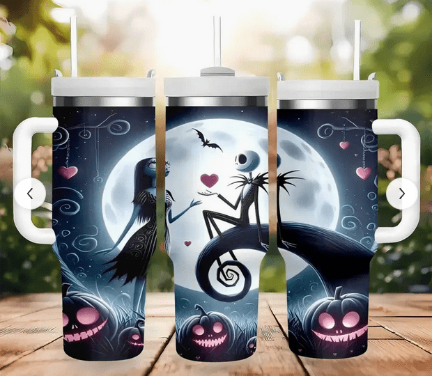Jack Skellington and Sally Classic XL Tumbler Drinkware - Gothic & Alternative Gift - Haunted