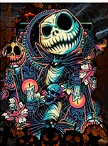 Jack Skellington Evil Grin , Nightmare Diamond Art Kit Diamond Art - Gothic & Alternative Gift - Haunted