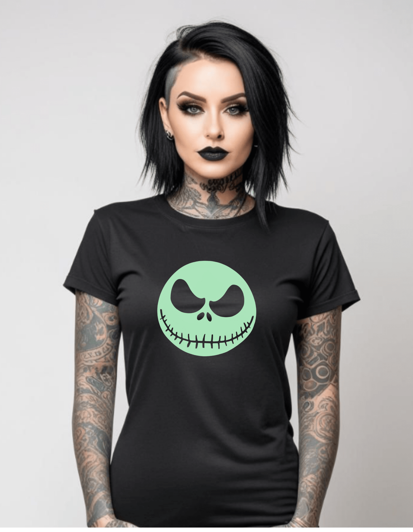 Jack Skellington Glow in the Dark Graphic Unisex T-Shirt Cotton Clothing - Gothic & Alternative Gift - Haunted