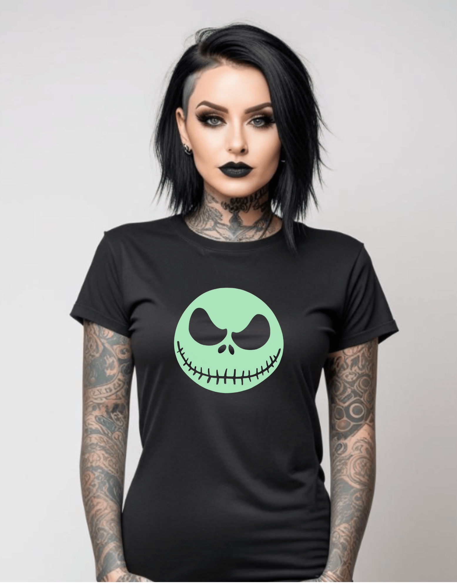 Jack Skellington Glow in the Dark Graphic Unisex T-Shirt Cotton Clothing - Gothic & Alternative Gift - Haunted