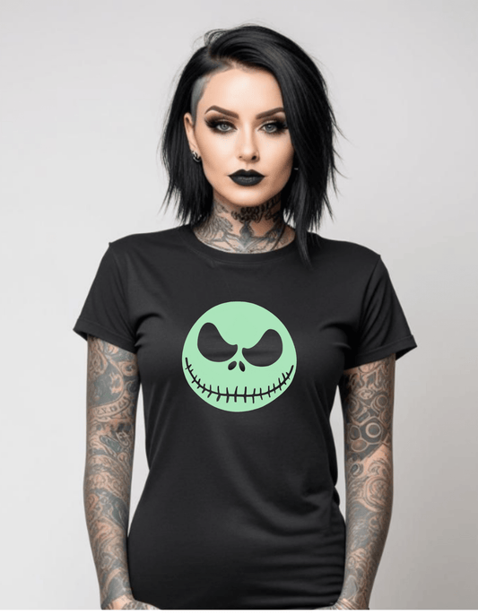 Jack Skellington Glow in the Dark Graphic Unisex T-Shirt Cotton Clothing - Gothic & Alternative Gift - Haunted