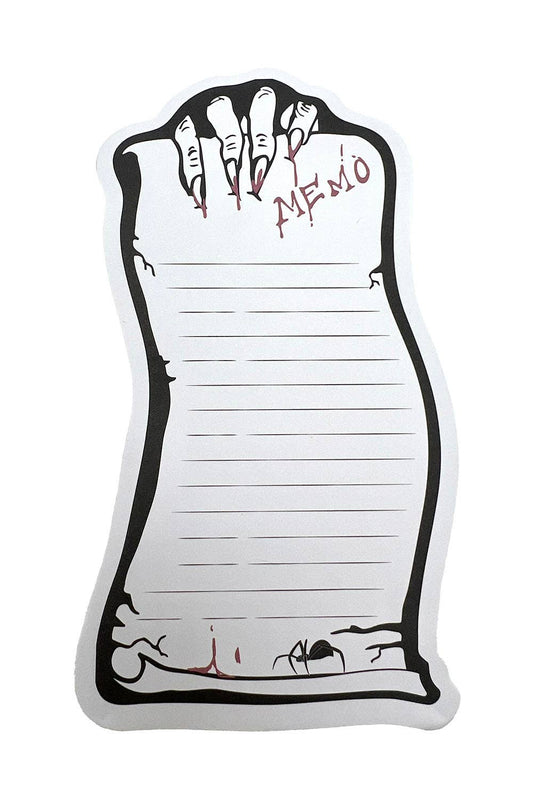 Kill List Horror Sticky Notes | Black Widow & Vampire Scroll Shape Stationery - Gothic & Alternative Gift - Haunted