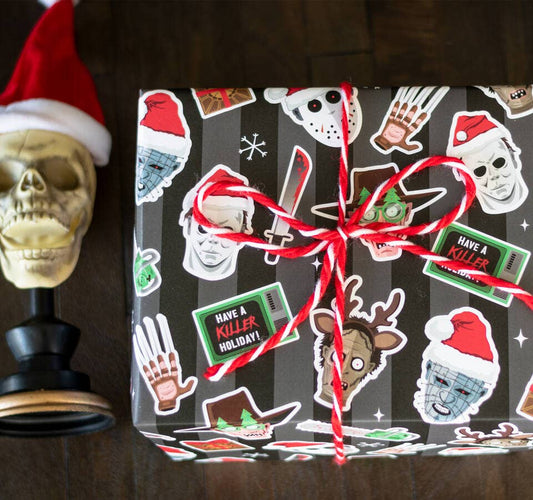Killer Christmas Gift Wrap (8ft Roll) Gothmas Creepmas Wrapping Paper - Gothic & Alternative Gift - Haunted