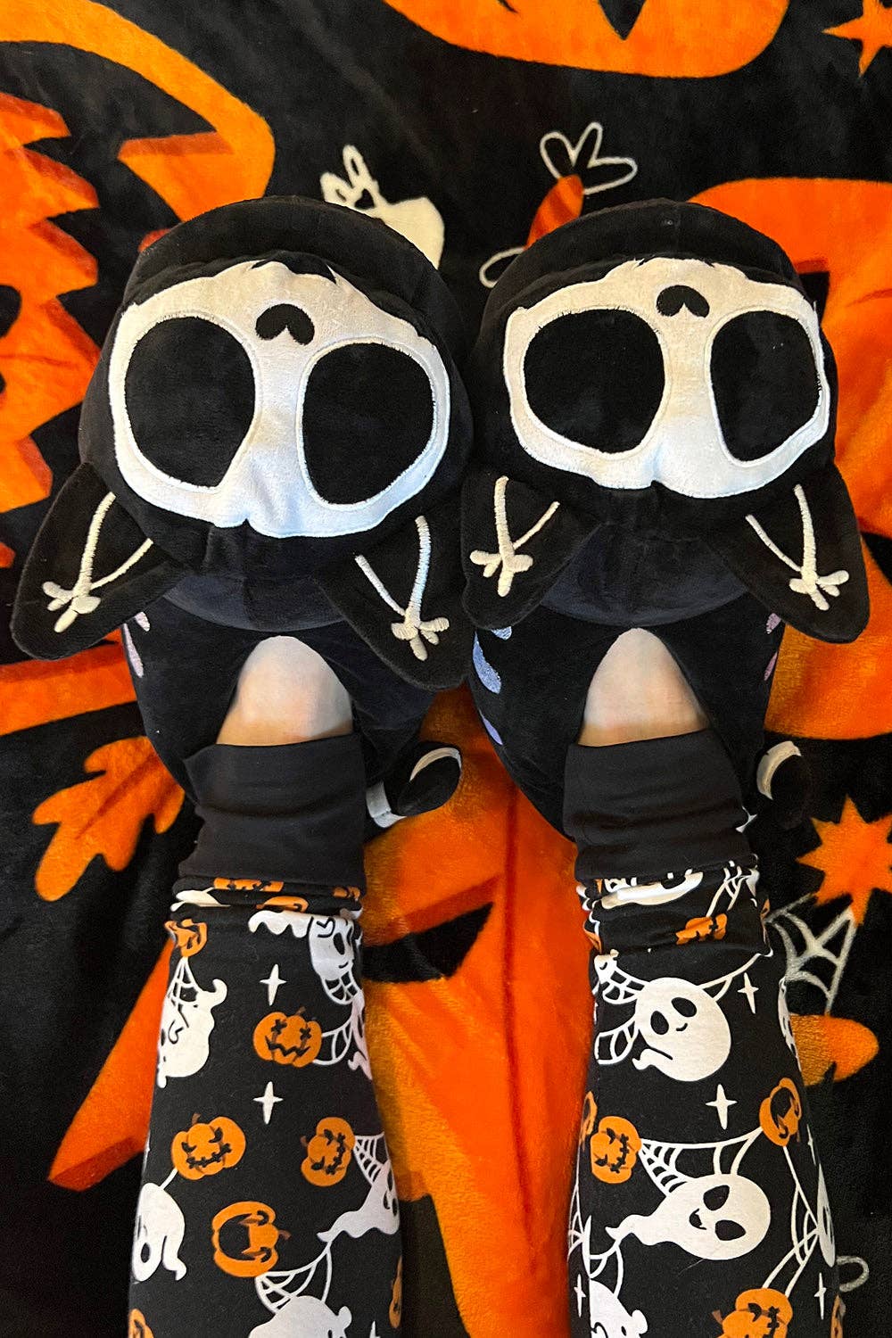 Kitten Cat Skeleton Goth Slippers Skelekitty Slippers Size Med/Large Clothing - Gothic & Alternative Gift - Haunted