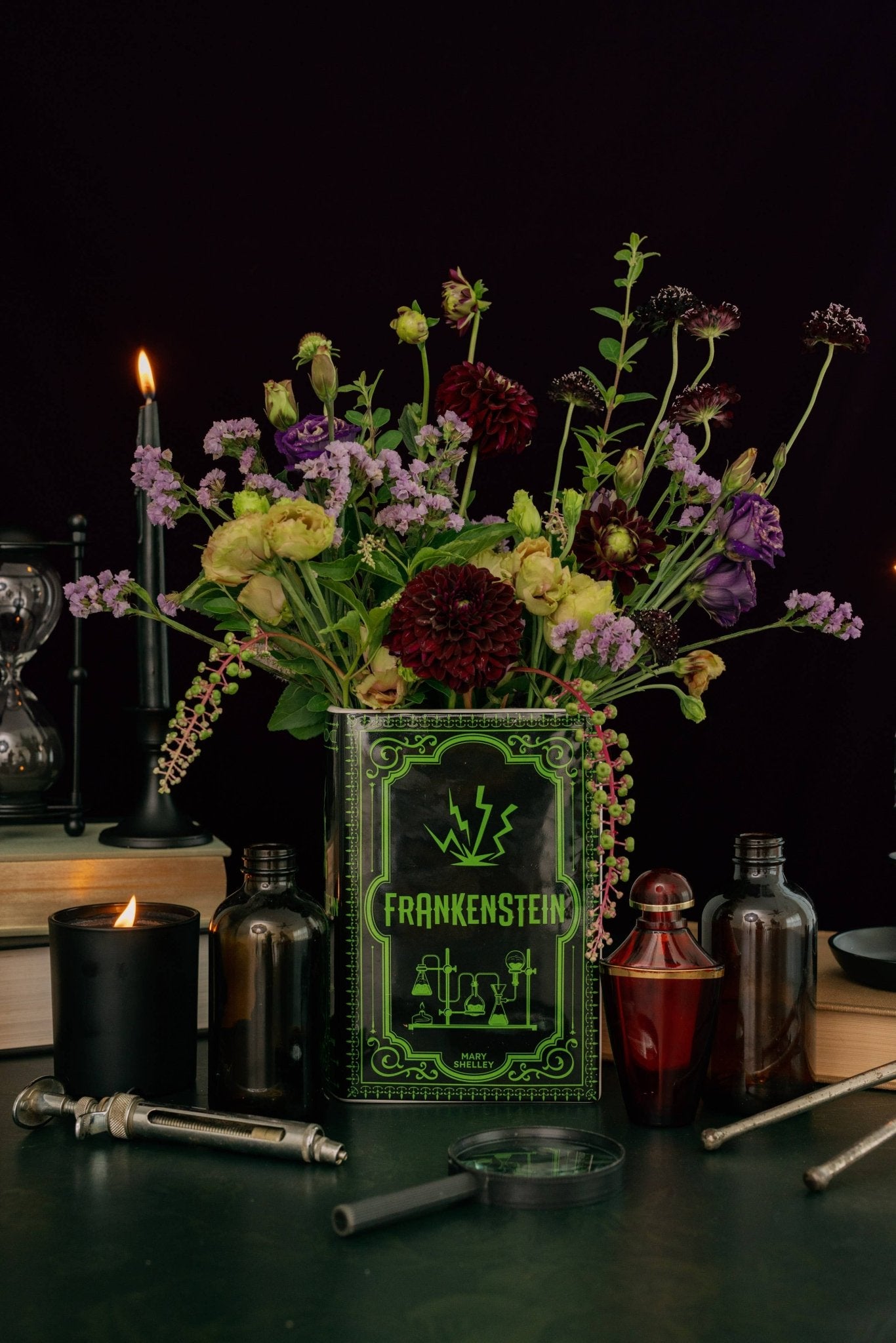 Large Book Shaped Vase, Frankenstein, Goth, Horror, Movie Garden Decor - Gothic & Alternative Gift - Haunted