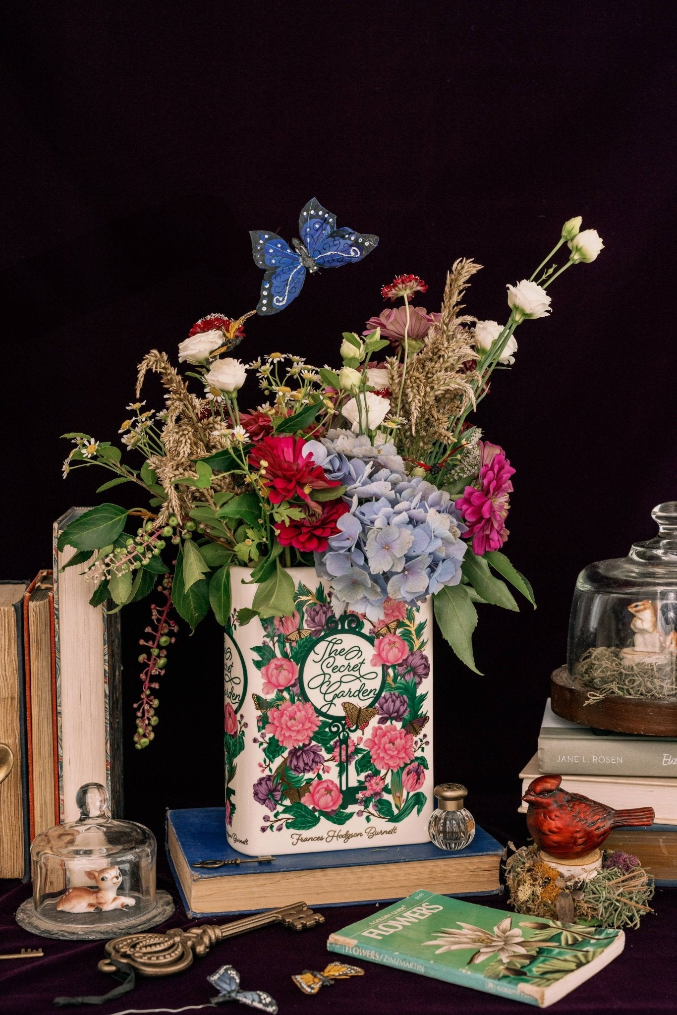 Large Book Shaped Vase, The Secret Garden 2 Garden Decor - Gothic & Alternative Gift - Haunted