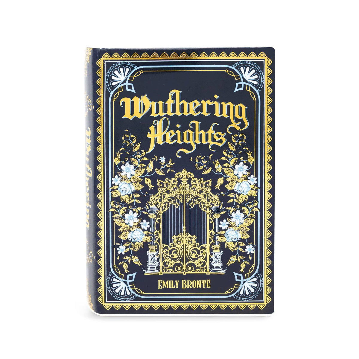 Large Book Shaped Vase, Wuthering Heights with Shiny Gold Accents Garden Decor - Gothic & Alternative Gift - Haunted
