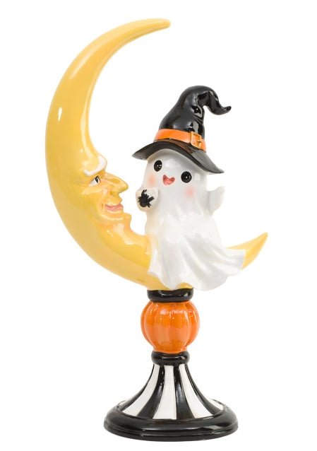 Large Ghost and Moon Statue Home Decor - Gothic & Alternative Gift - Haunted