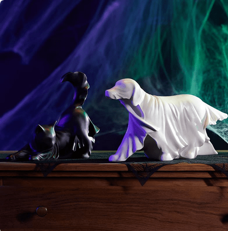 Large Ghost Dog Figurine Halloween Ghost Home Decor - Gothic & Alternative Gift - Haunted
