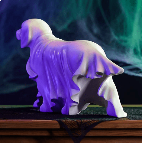 Large Ghost Dog Figurine Halloween Ghost Home Decor - Gothic & Alternative Gift - Haunted