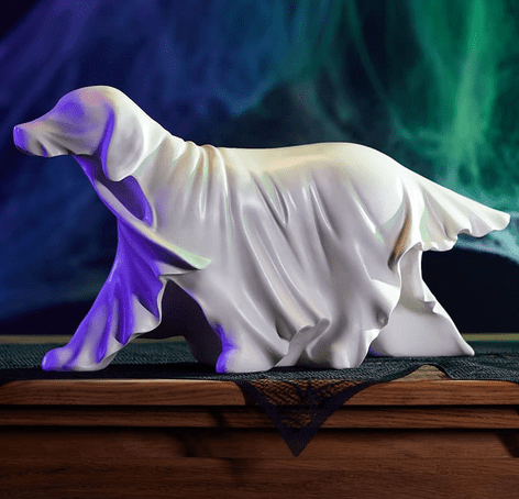 Large Ghost Dog Figurine Halloween Ghost Home Decor - Gothic & Alternative Gift - Haunted