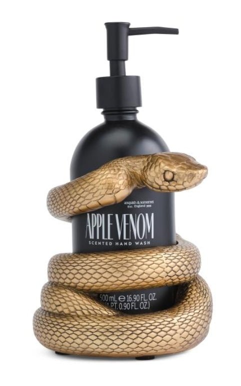 Large Golden Snake Hand Soap Display with Apple Venom Scented Soap Hand Soap - Gothic & Alternative Gift - Haunted