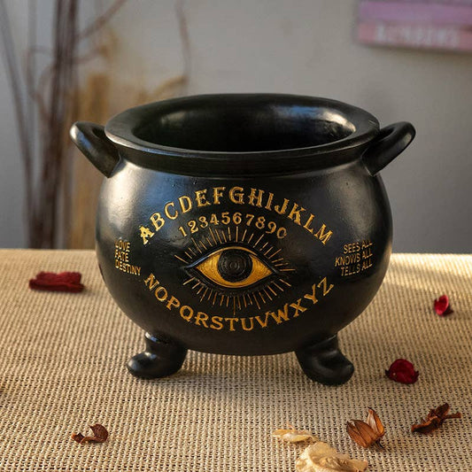 Large Ouija Cauldron Pot, Mystical, Witch Home Decor - Gothic & Alternative Gift - Haunted