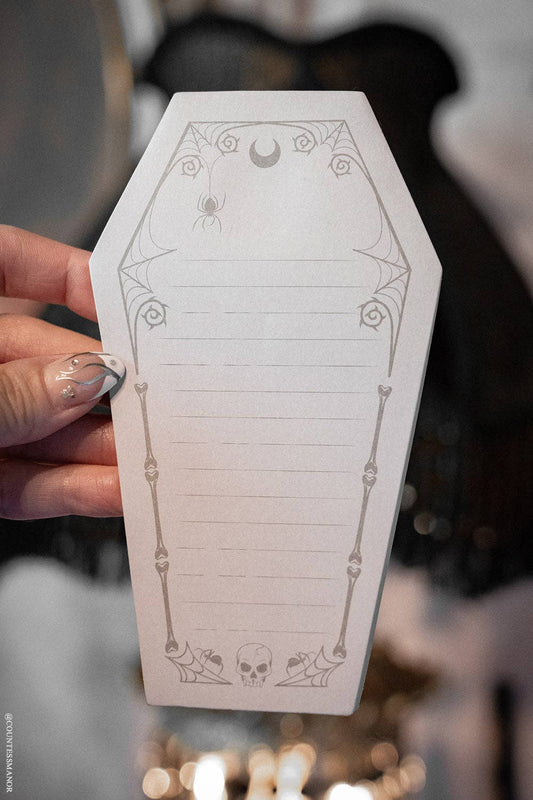 Last Writes Coffin Sticky Notes - Gothic & Alternative Gift - Haunted