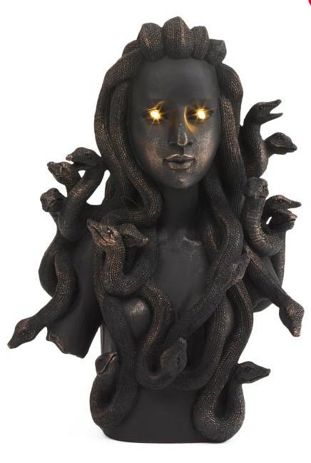 LED Medusa Snake Bust Statue Home Decor - Gothic & Alternative Gift - Haunted